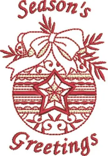 Save Now Greetings Ornament Embroidery Design