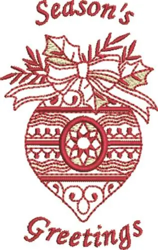 Christmas Greetings Bauble Embroidery Design Crafted