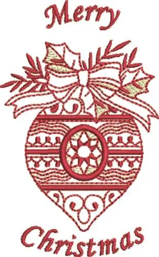 Merry Christmas Bauble Embroidery Design Flash Sale