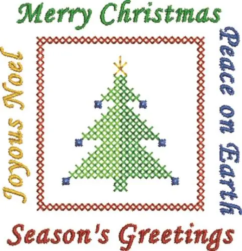 Joyous Merry Peace Greetings Embroidery Design Genuine