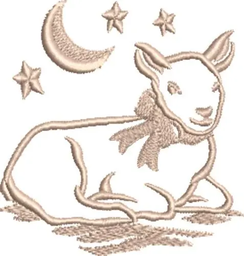Lamb & Moon Embroidery Design Today Only