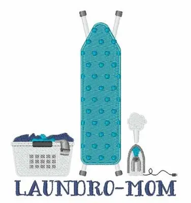 High Quality Laundro-Mom Embroidery Design
