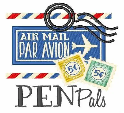 Pen Pals Embroidery Design Premium