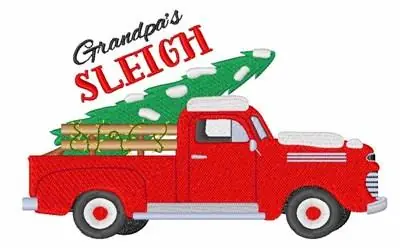 Free Delivery Grandpas Sleigh Embroidery Design