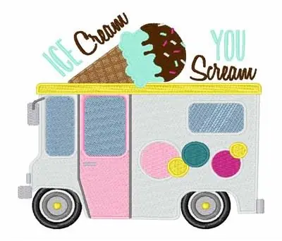 You Scream Embroidery Design Fast Shipping