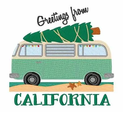 Last Chance California Greetings Embroidery Design