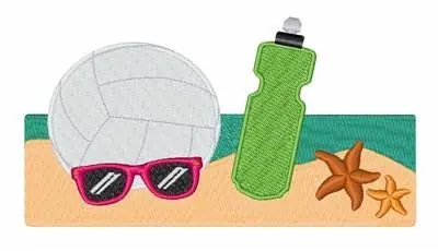 Secure Checkout Beach Volleyball Embroidery Design