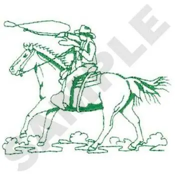 Warranty Included Cowboy Outline Embroidery Design