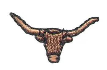 Worldwide Shipping 1" Steer Head Embroidery Design