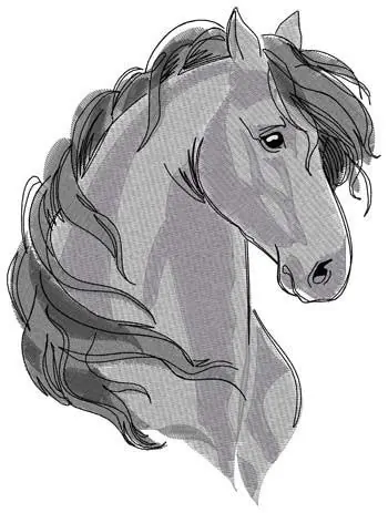 Clearance Friesian Horse Head Embroidery Design