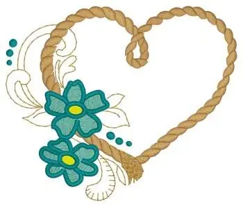 Money Back Guarantee Rope Heart Embroidery Design