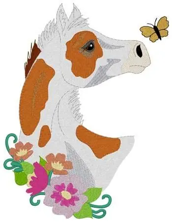 Hot Deal Paint Foal Embroidery Design