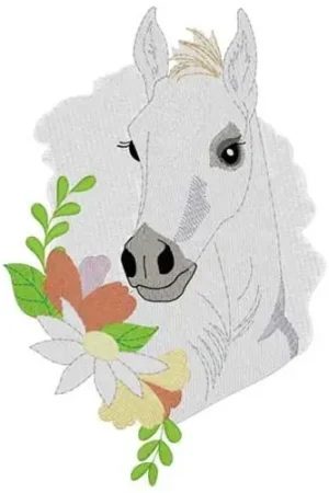 Bargain White Foal Embroidery Design