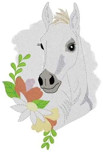 Bargain White Foal Embroidery Design