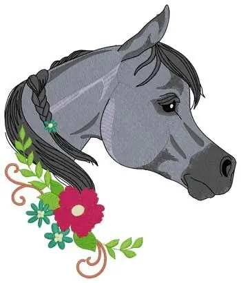 Buy Direct Arabian Horse Head Embroidery Design