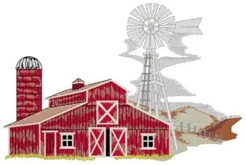 Final Sale Barn Scene Embroidery Design