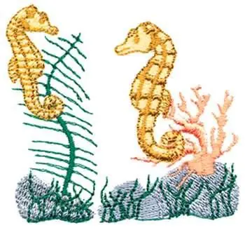Sea Horses Embroidery Design Secure Checkout
