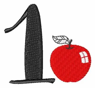 1 Apple Embroidery Design Buy Today