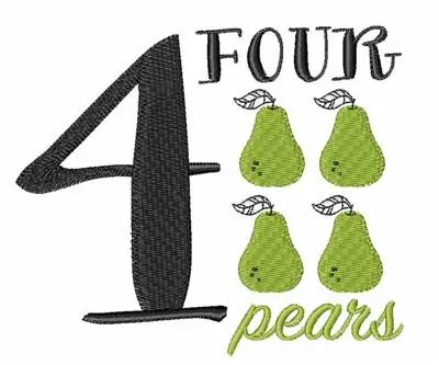 Free Returns Four Pears Embroidery Design