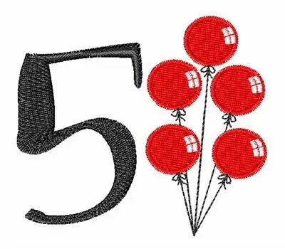 5 Balloons Embroidery Design Buy Today