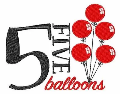 Best Choice Five Balloons Embroidery Design