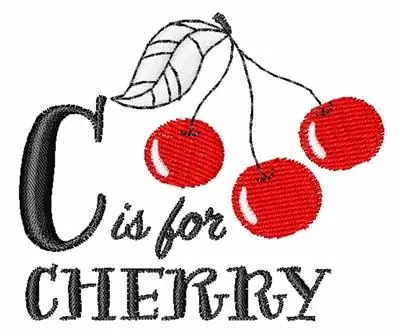 C For Cherry Embroidery Design Seasonal Sale