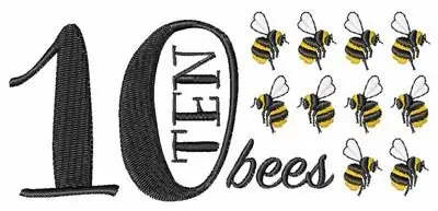 Bargain Ten Bees Embroidery Design