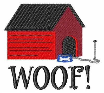 Dog House Woof Embroidery Design Seasonal Sale