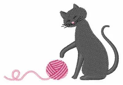 Cat With Yarn Embroidery Design Cheap