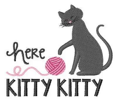 Free Delivery Here Kitty Embroidery Design