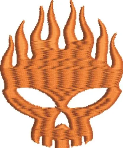 Editor’s Pick Flaming Skull Embroidery Design