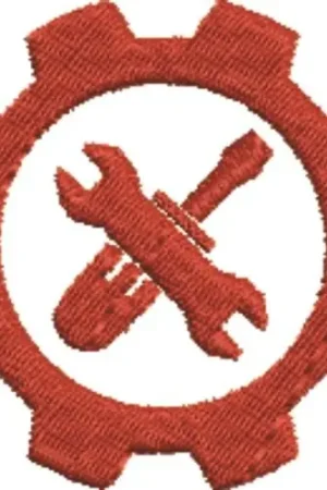 Authentic Gearhead Embroidery Design