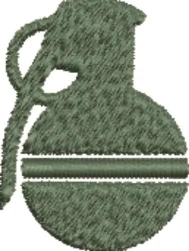 Express Delivery Grenade Silhouette Embroidery Design