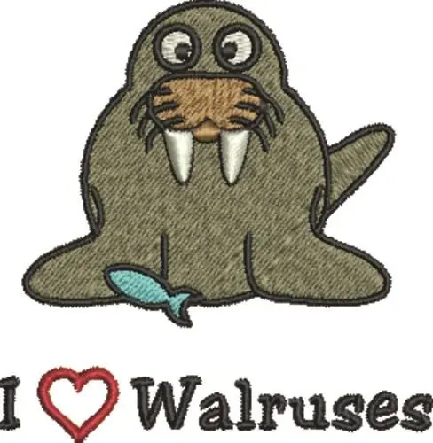 Walrus Heart Embroidery Design Limited Edition