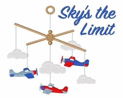 Skys The Limit Embroidery Design Genuine