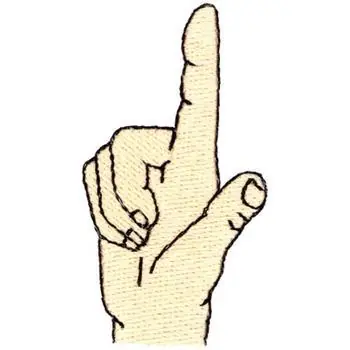 Luxury Letter L Sign Language Embroidery Design