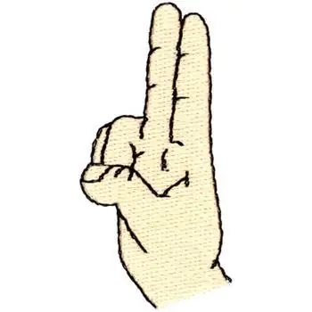 Letter U Sign Language Embroidery Design Exclusive