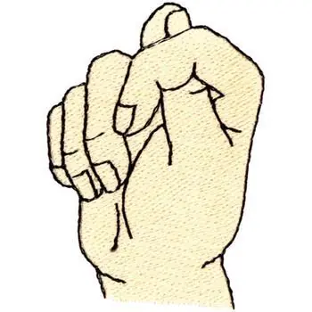 Warranty Included Letter T Sign Language Embroidery Design