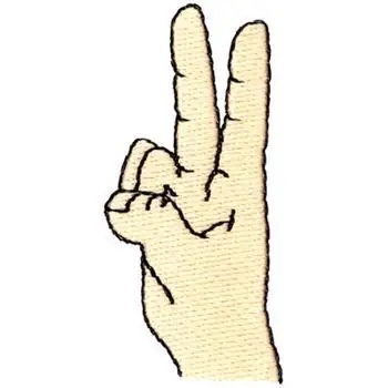 Trending Letter V Sign Language Embroidery Design