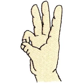 Grab Now Letter W Sign Language Embroidery Design
