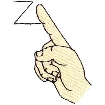 Express Delivery Letter Z Sign Language Embroidery Design