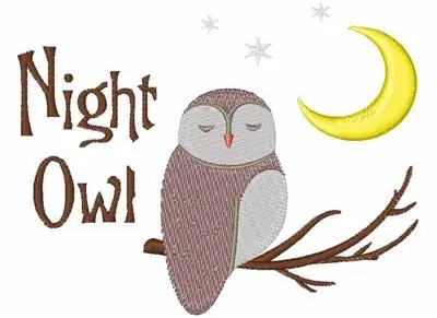Night Owl Embroidery Design Viral