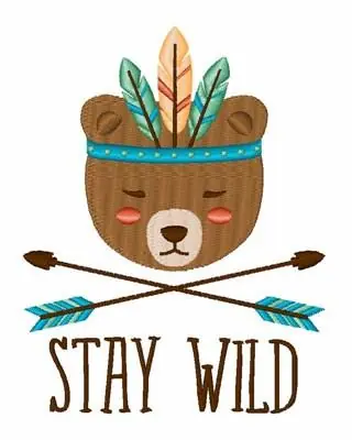 Stay Wild Embroidery Design Exclusive