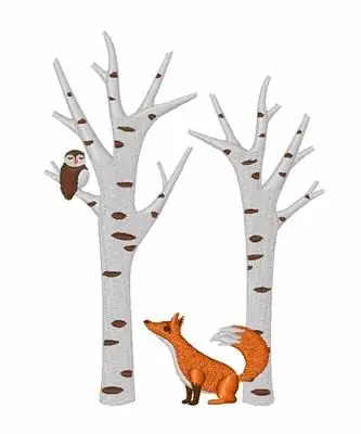 Forest Fox Embroidery Design Low Price
