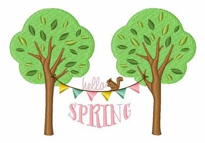 Professional Grade Hello Spring Embroidery Design