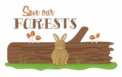 Free Delivery Save Our Forests Embroidery Design
