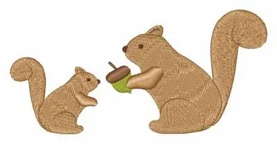 Trusted Brand Squirrel & Acorn Embroidery Design