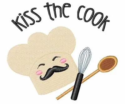 No Minimum Order Kiss The Cook Embroidery Design