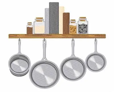 Cooking Pans Embroidery Design Special Discount