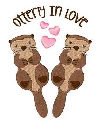 Save Now Otterly In Love Embroidery Design